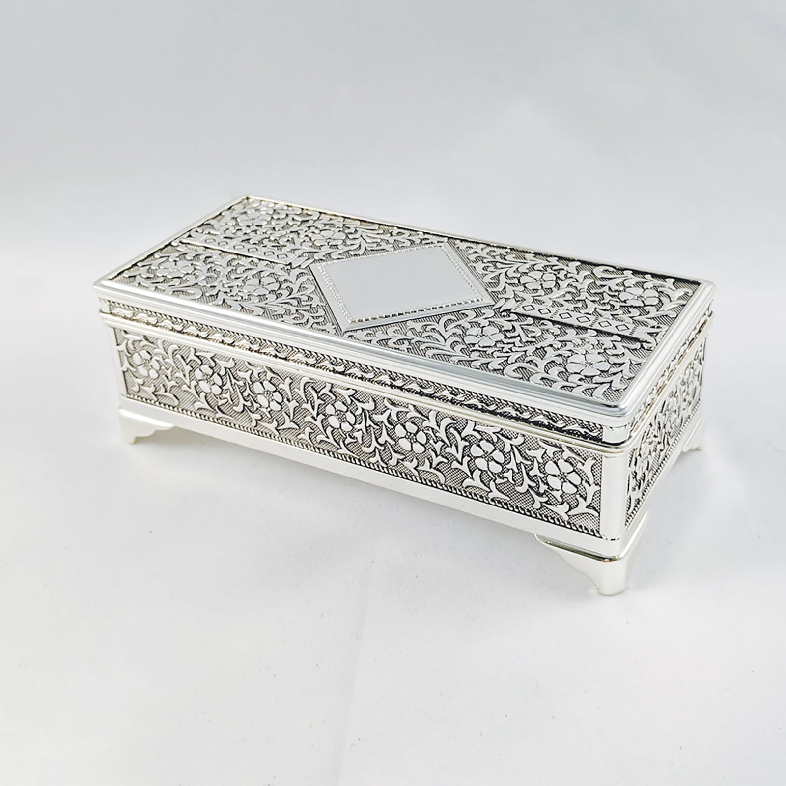 Jewellery box silver rectangle choose from 3 sizes 3