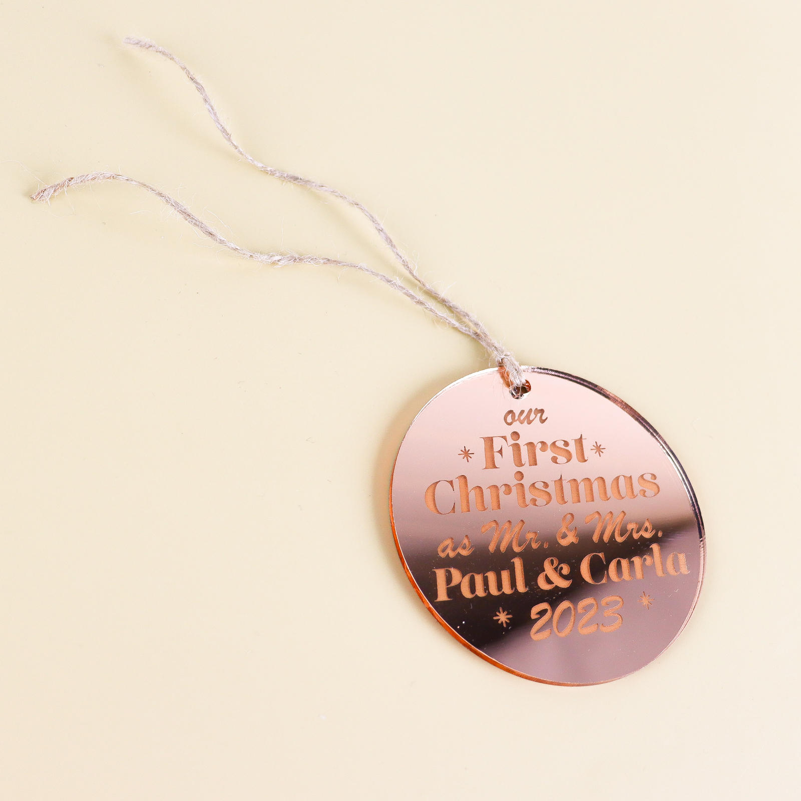 Couples first christmas personalised ornament 3