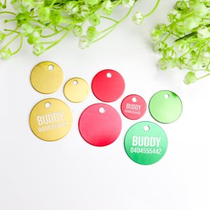 Round Personalised Disc Engraved Pet Tag