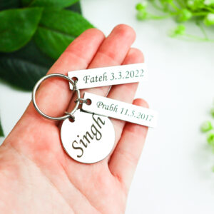 Personalised family keychain