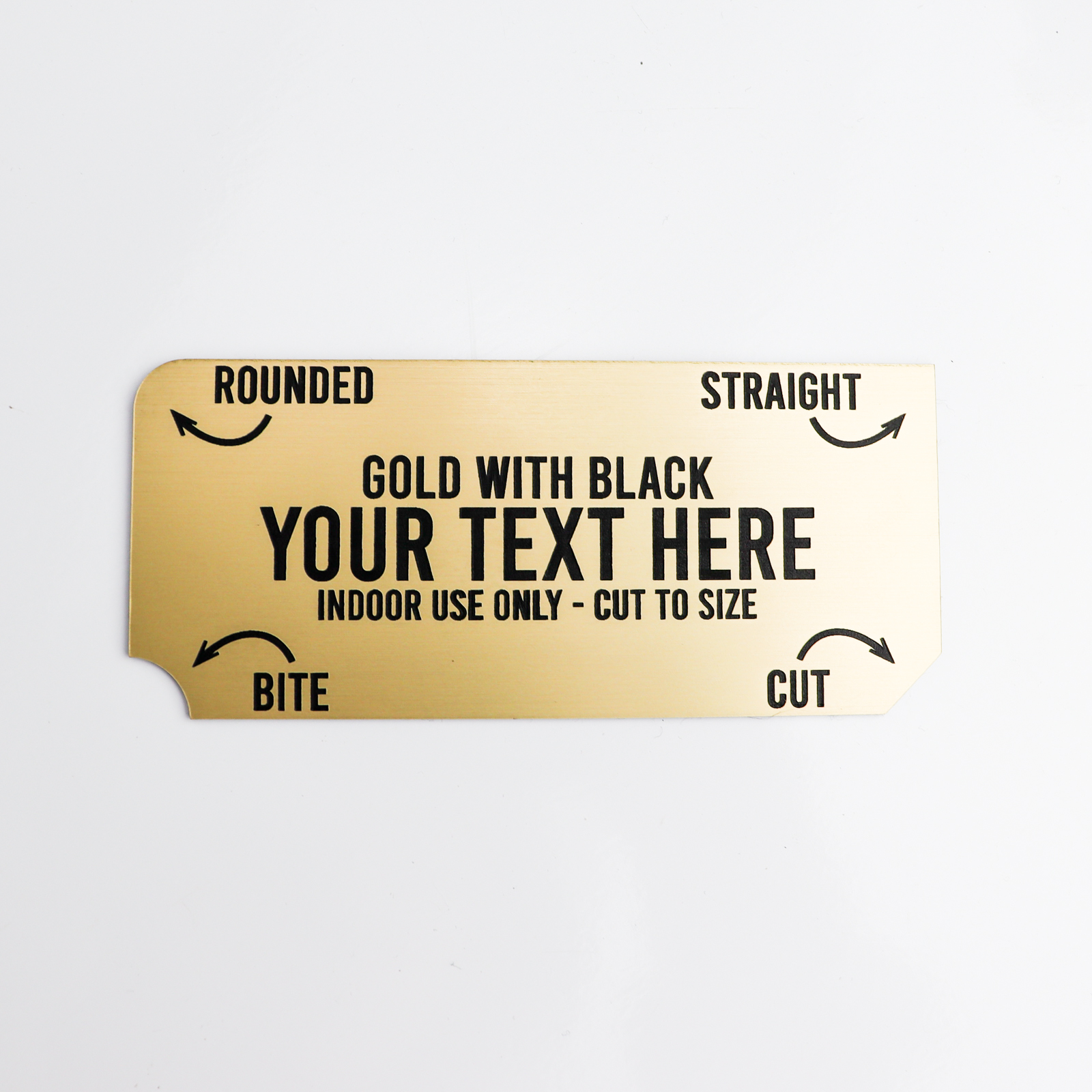 Gold with black engraving plaque | cut to size
