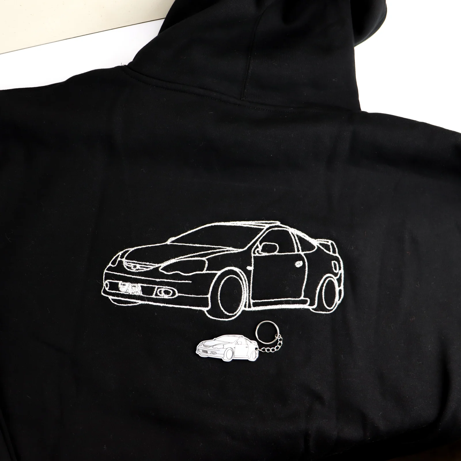 Embroidered Car Hoodie & Keyring Combo - CustomKings