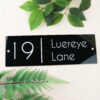 Rectangle house number sign with street address