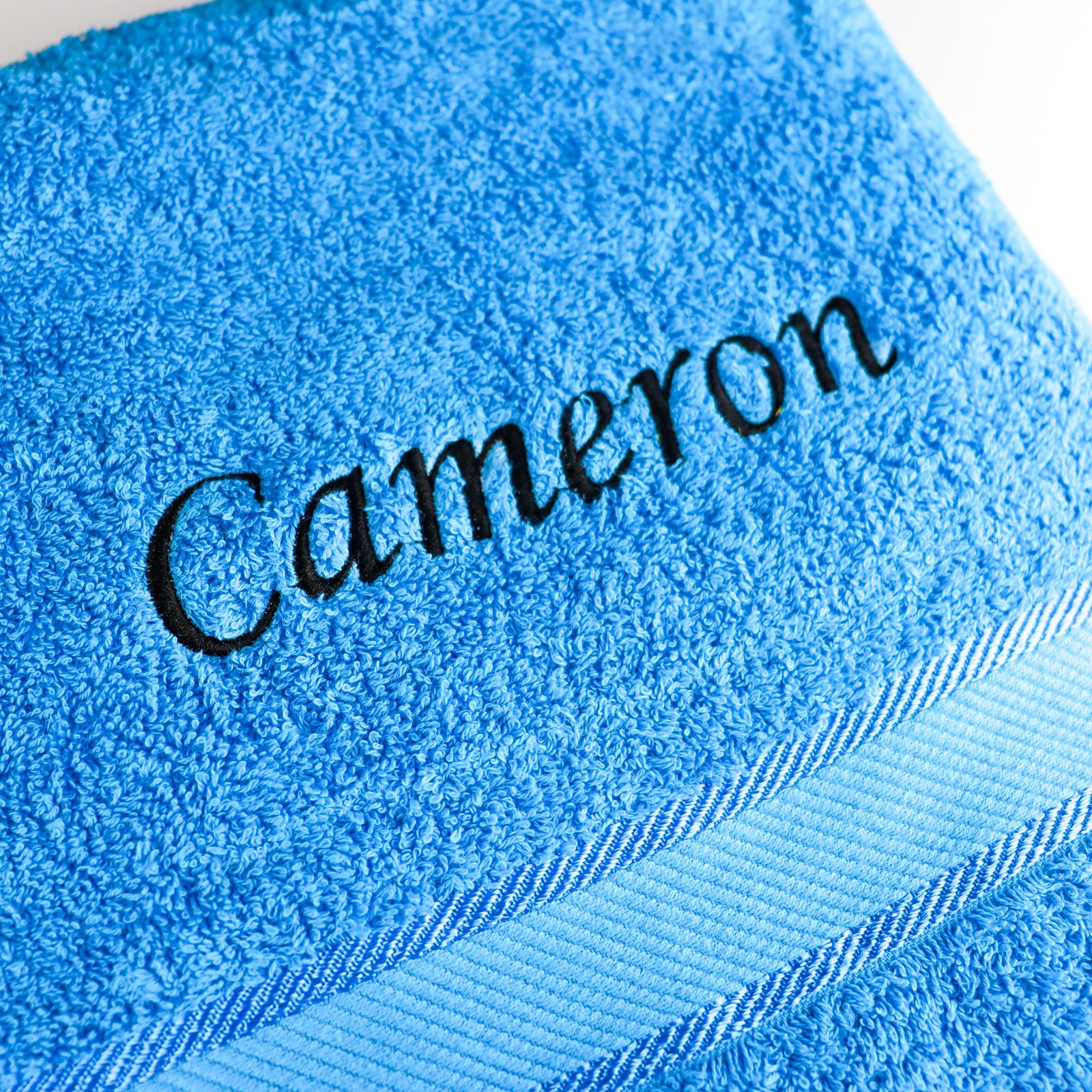 Blue personalised bath towel