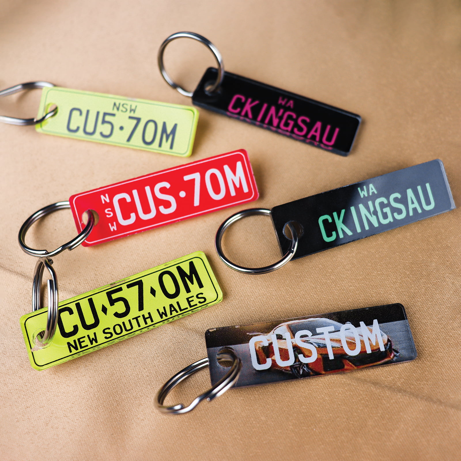 Custom licence plate keyring with your plate