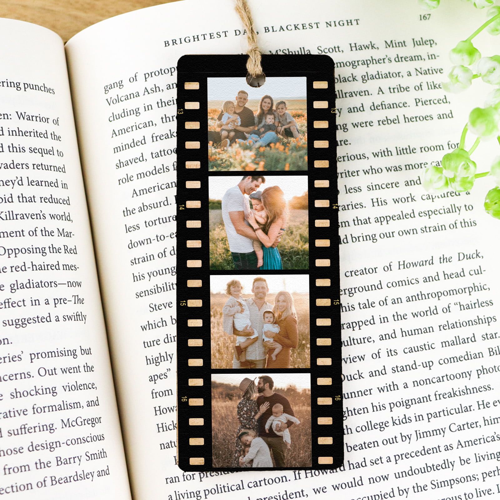 Film photo wooden bookmark