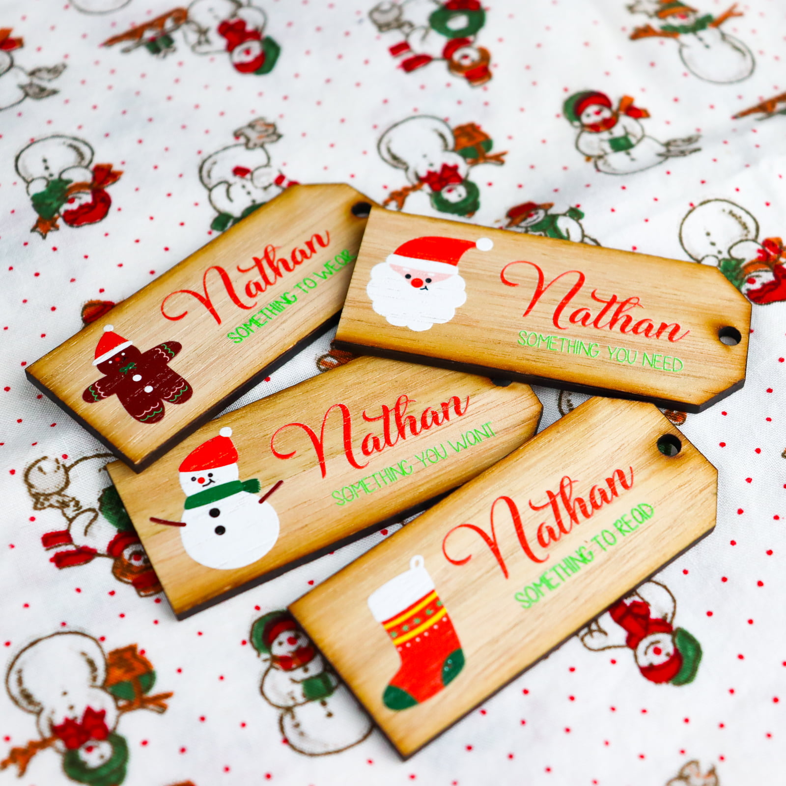 Christmas gift tags - need, want, need, & wear set