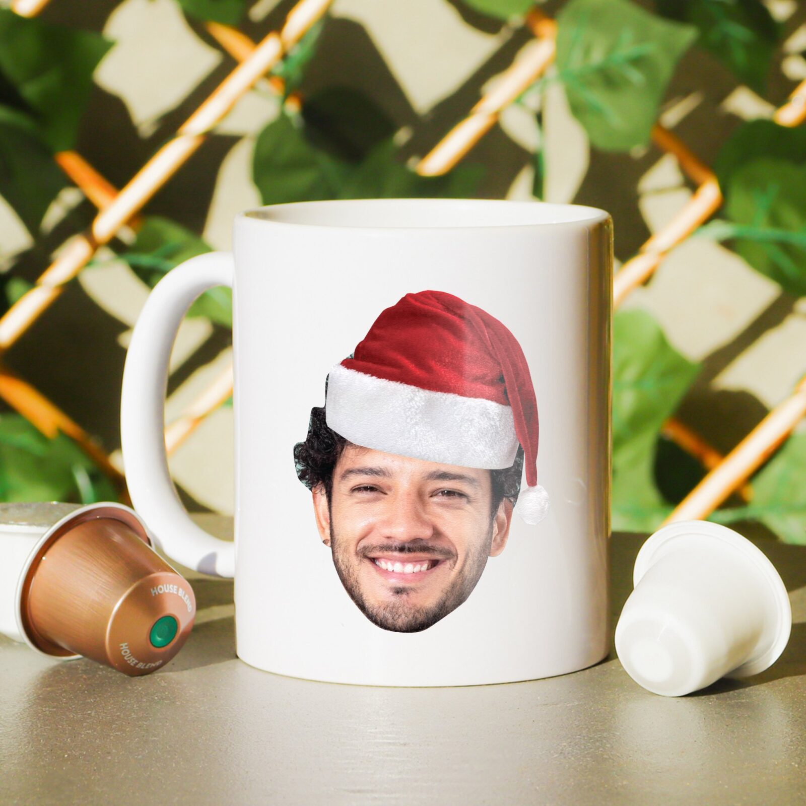 Personalised santa hat coffee mug