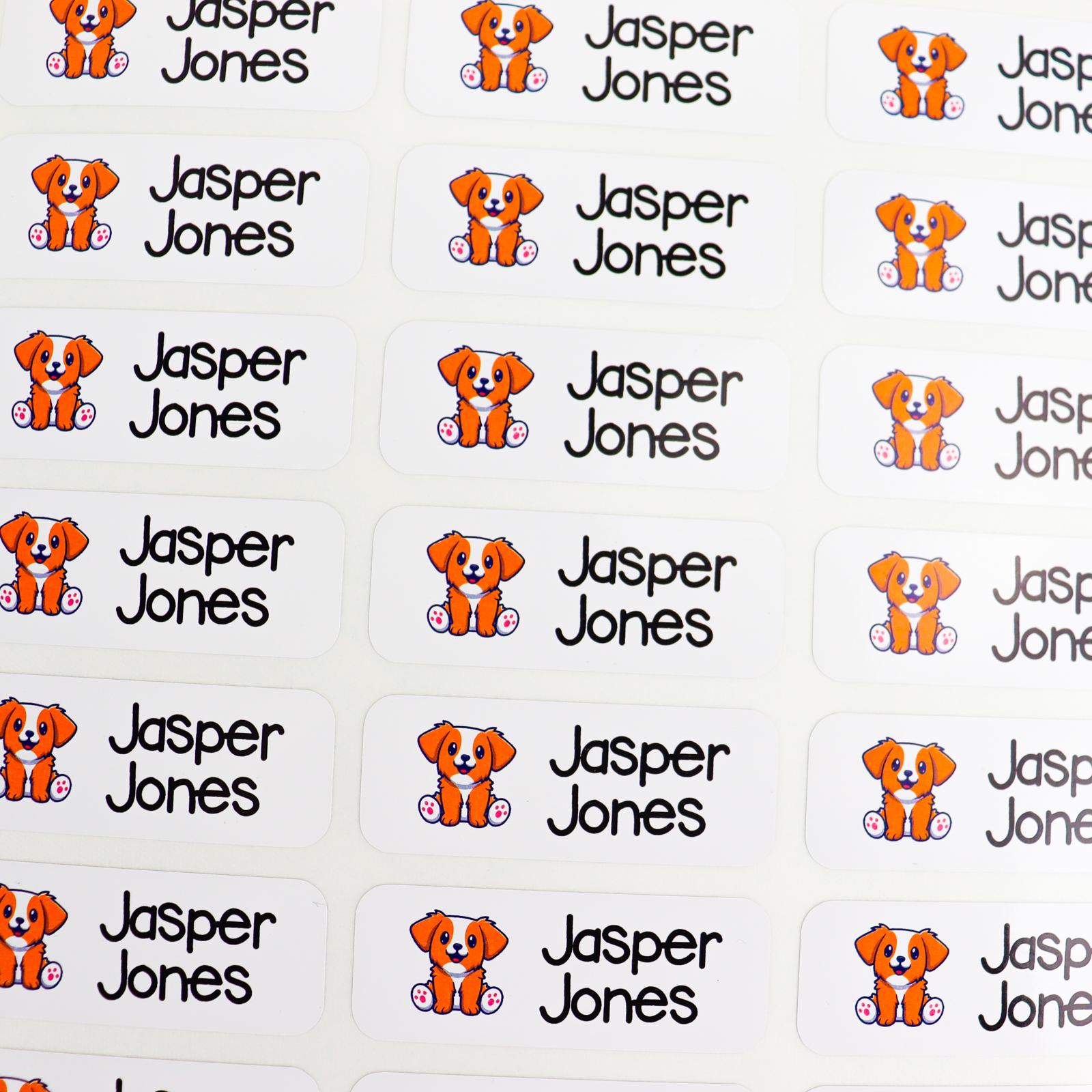 Personalised school label stickers