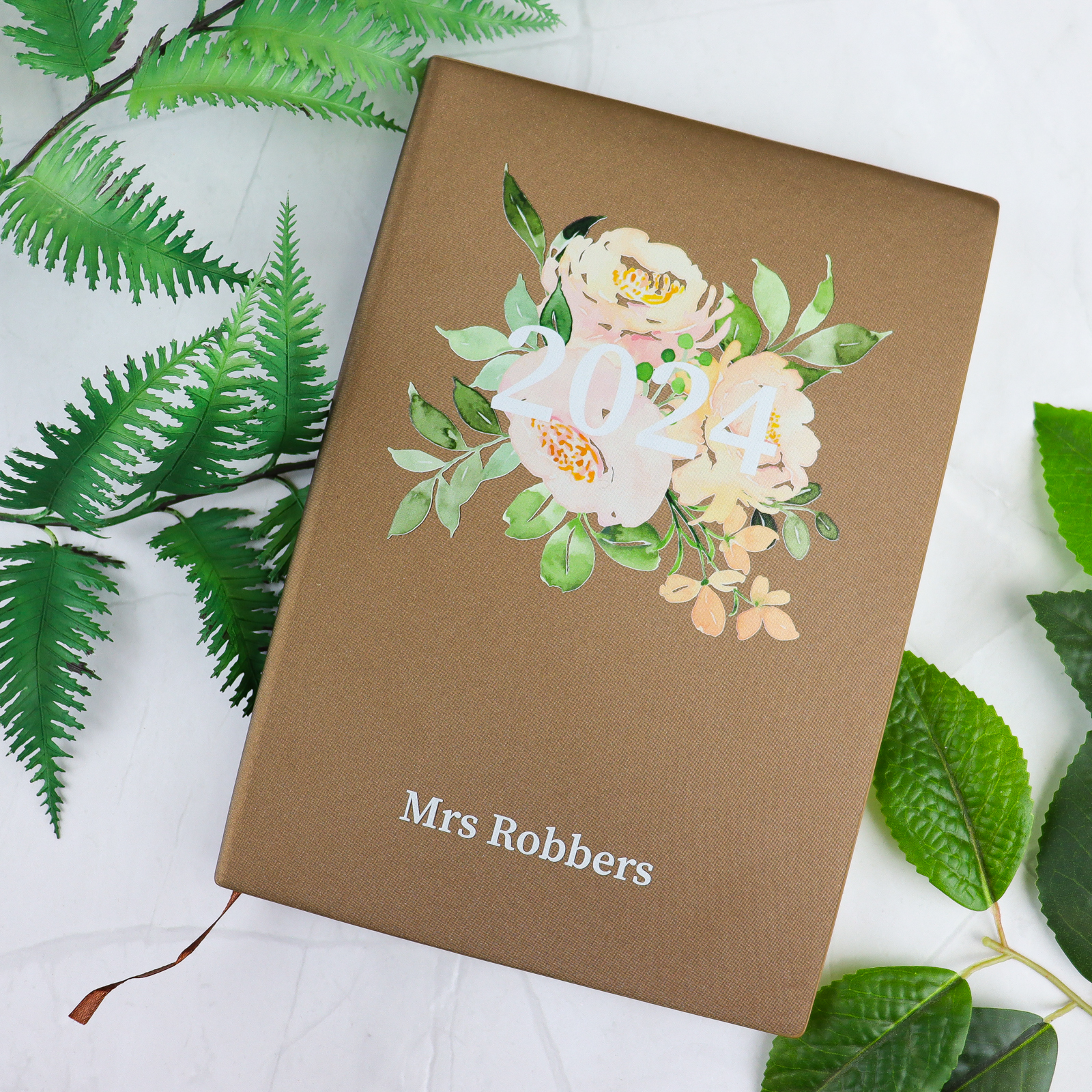 Personalised floral name notebook - customkings