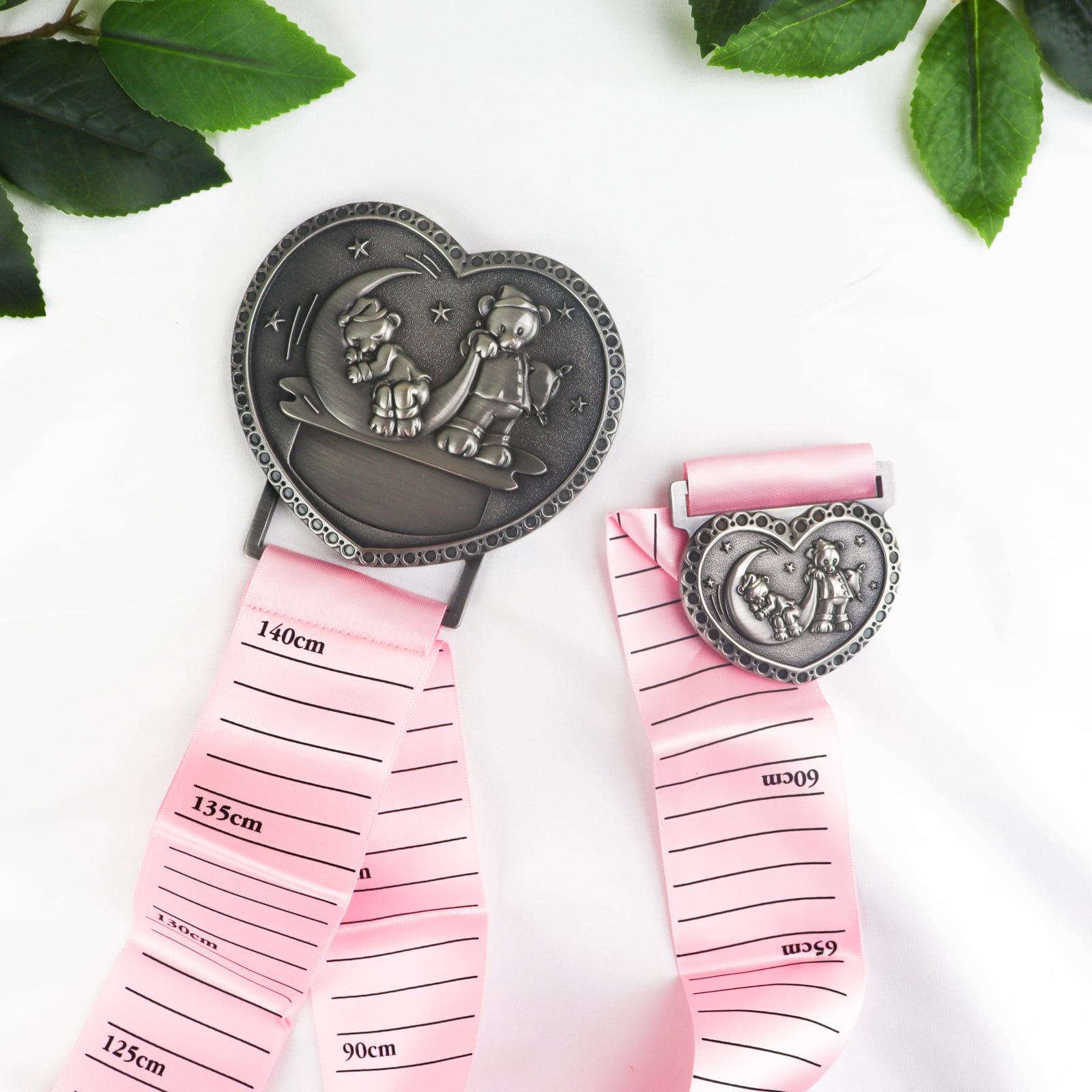 Personalised pink ribbon baby measure