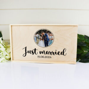 Personalised just married keepsake box