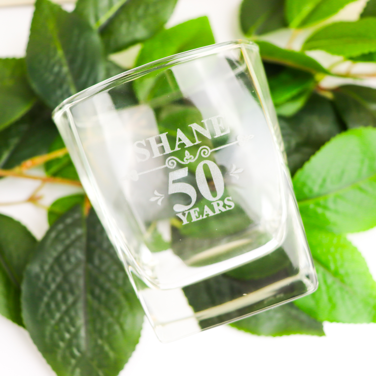 Personalised vintage birthday scotch glass