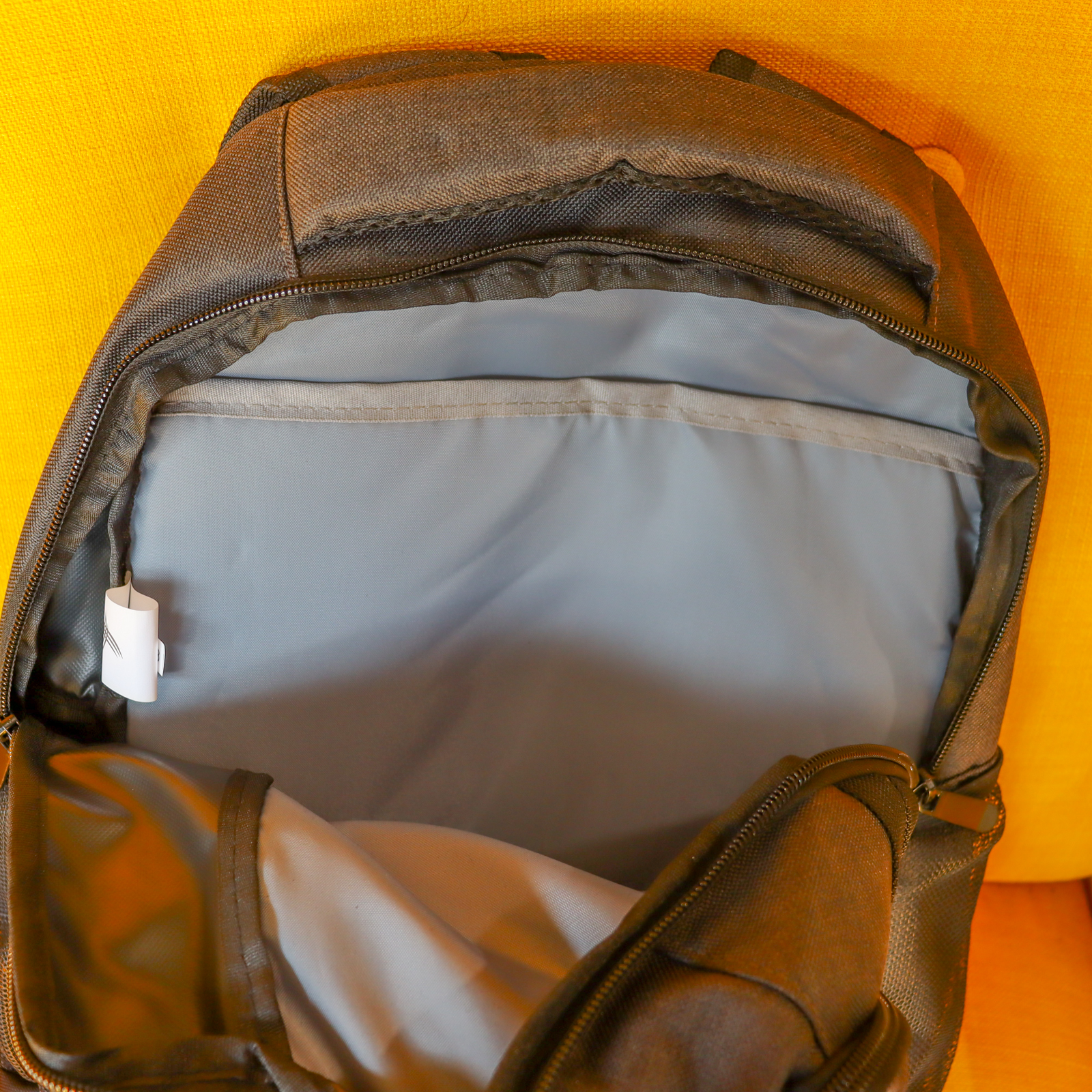 Personalised grey backpack