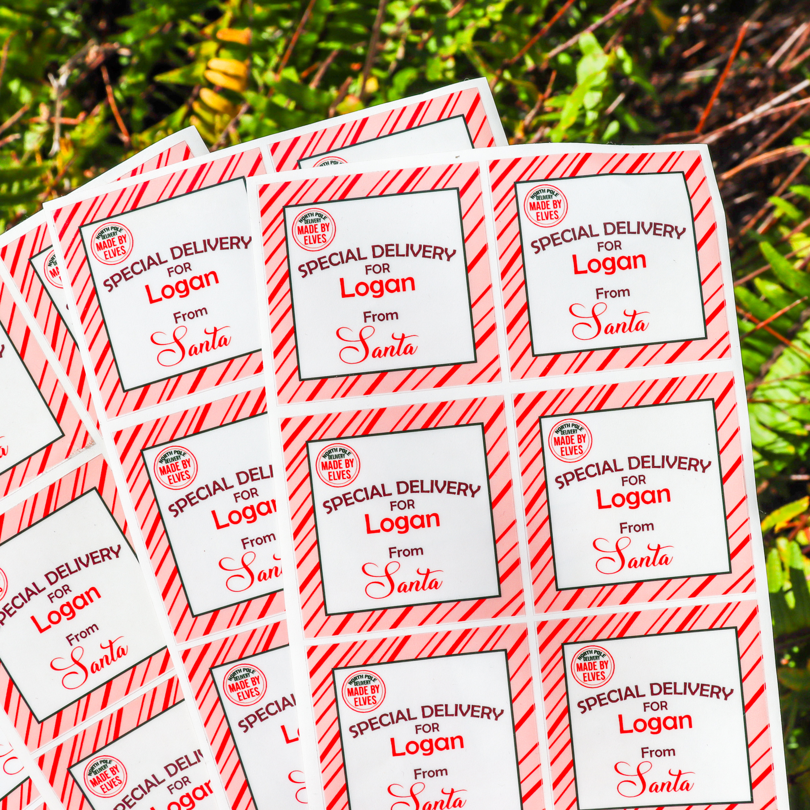 Christmas personalised sticker labels