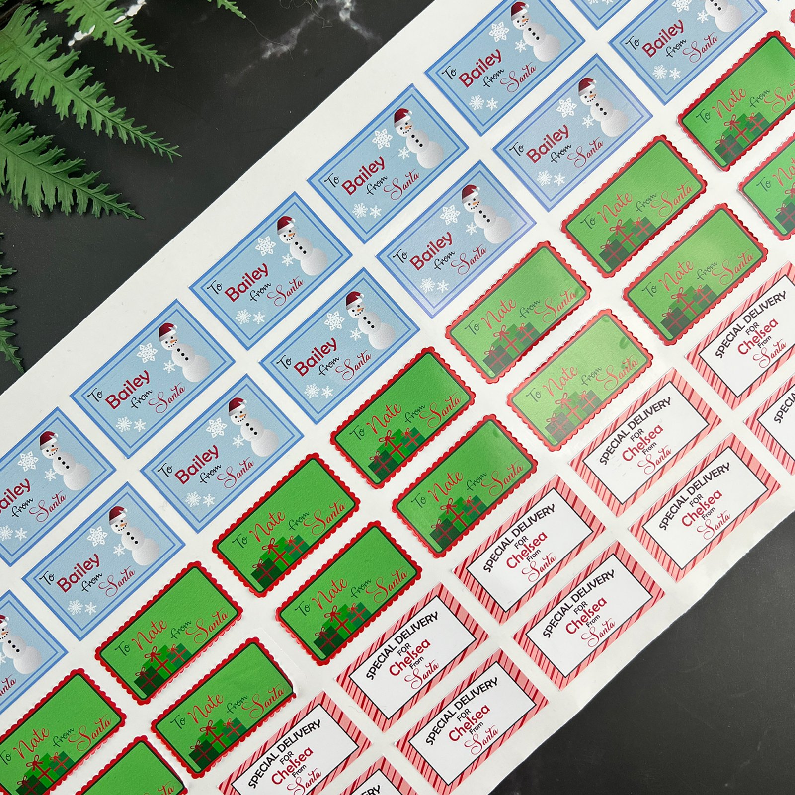 Christmas personalised sticker labels