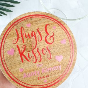 Hugs and Kisses Printed Lolly Jar