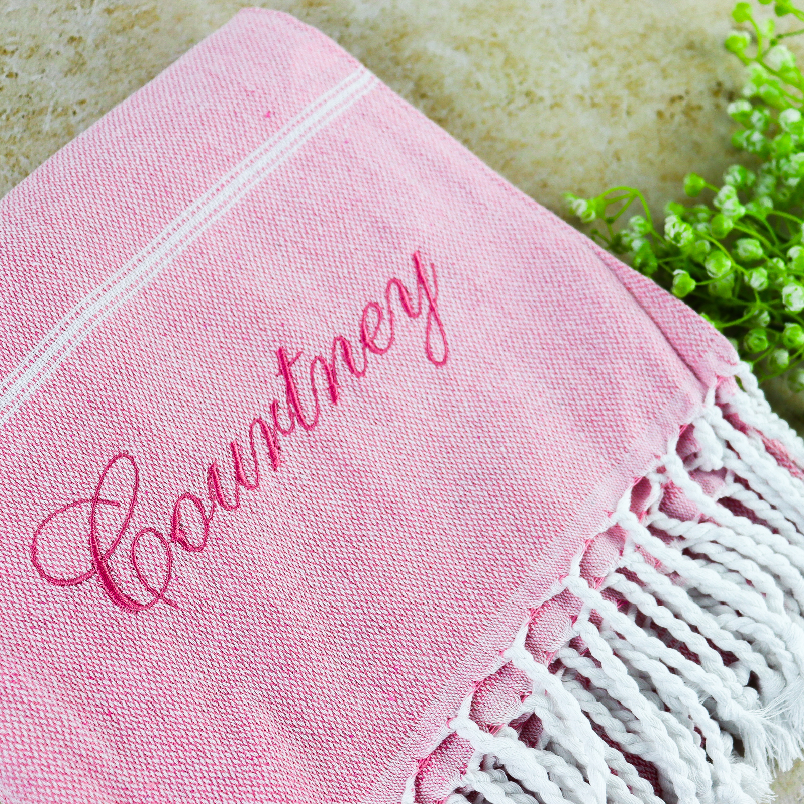 Beach towels with name embroidered
