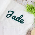 White Embroidered Bath Towel