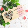 Anniversary heart wooden photo block