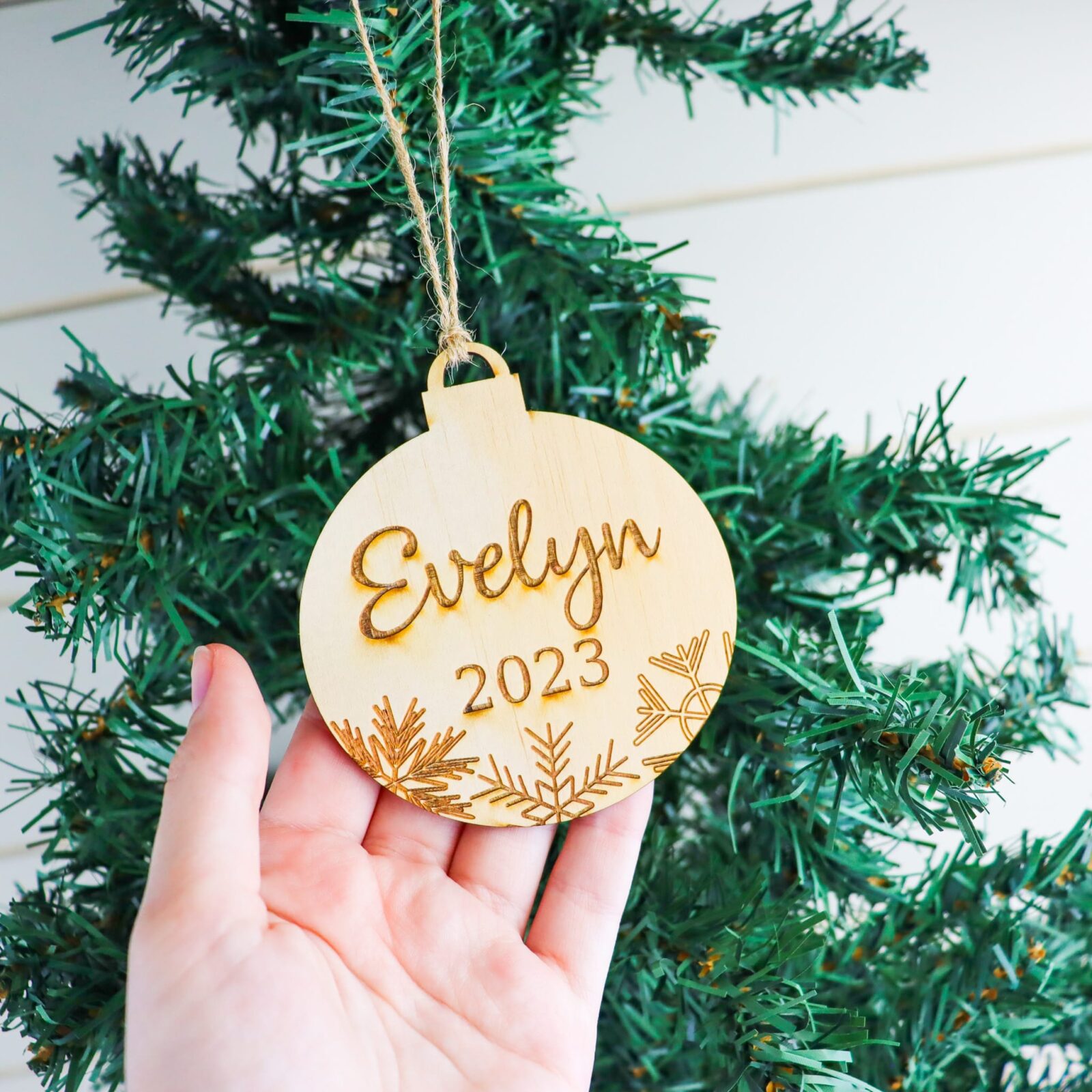 Bauble Snowflake Round Ornament