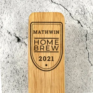 Engraved oak beer tap handle