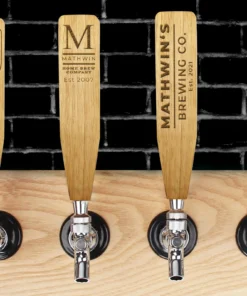 Engraved Oak Beer Tap Handle