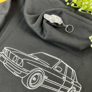 Embroidered car hoodie & keyring combo