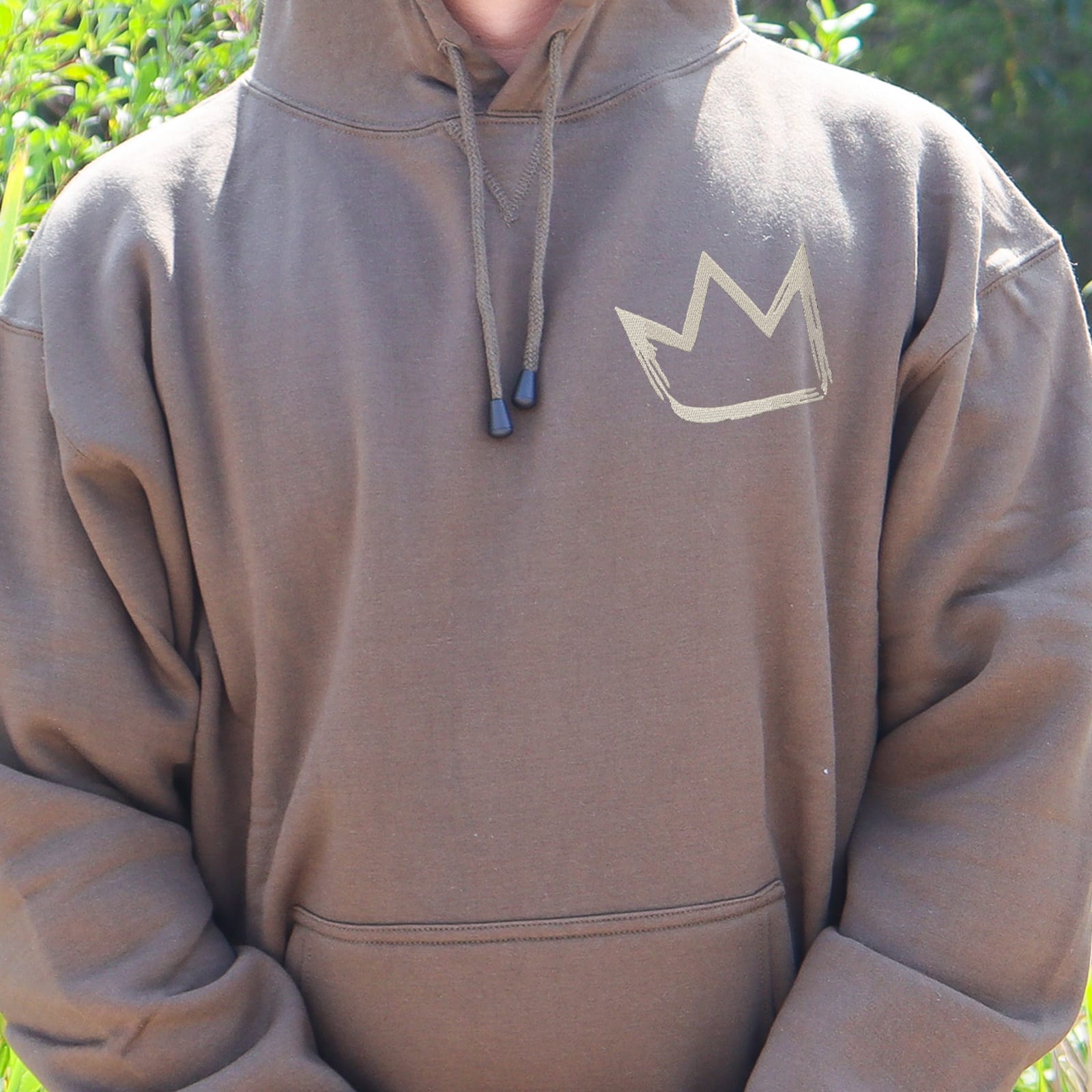 Corporate Embroidered Hoodie with Kangaroo Pocket Khaki