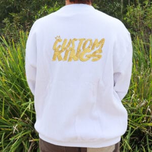 Corporate embroidered logo jumper / crewneck white