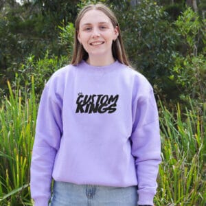 Corporate embroidered logo jumper / crewneck lavender