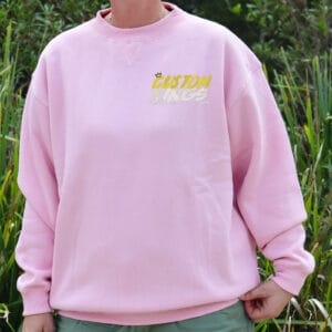 Corporate embroidered logo jumper / crewneck blush pink