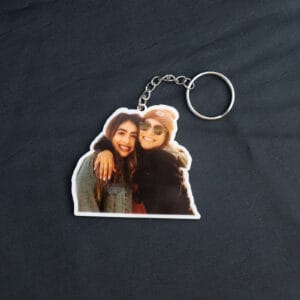 Custom white acrylic keychain