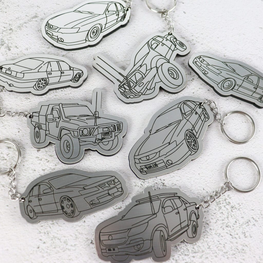 Custom Vehicle Line Art Keyring - Upload Your Ride! - CustomKings