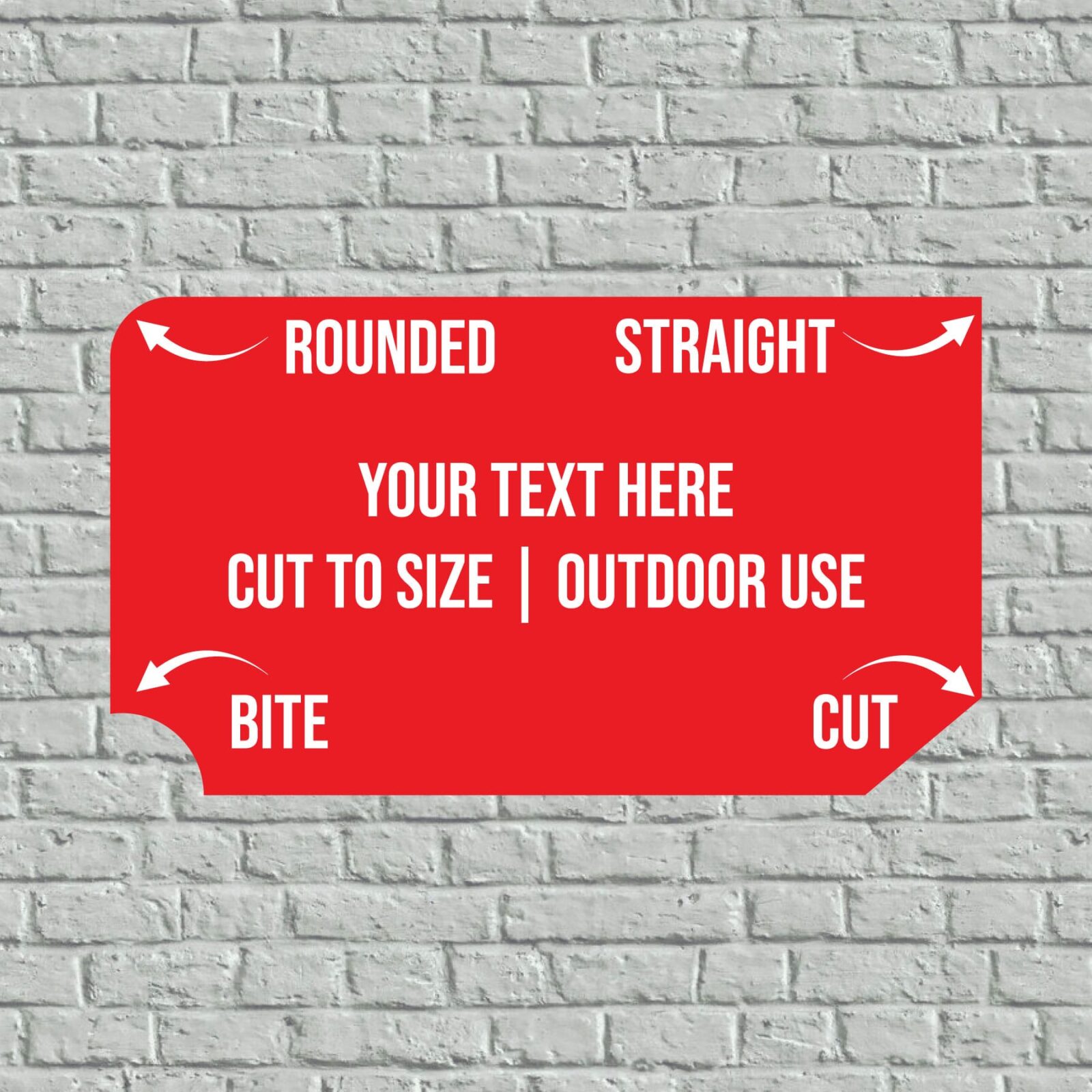 Engraved Plaque for Outdoor Use | Cut to Size Red with White Engraving
