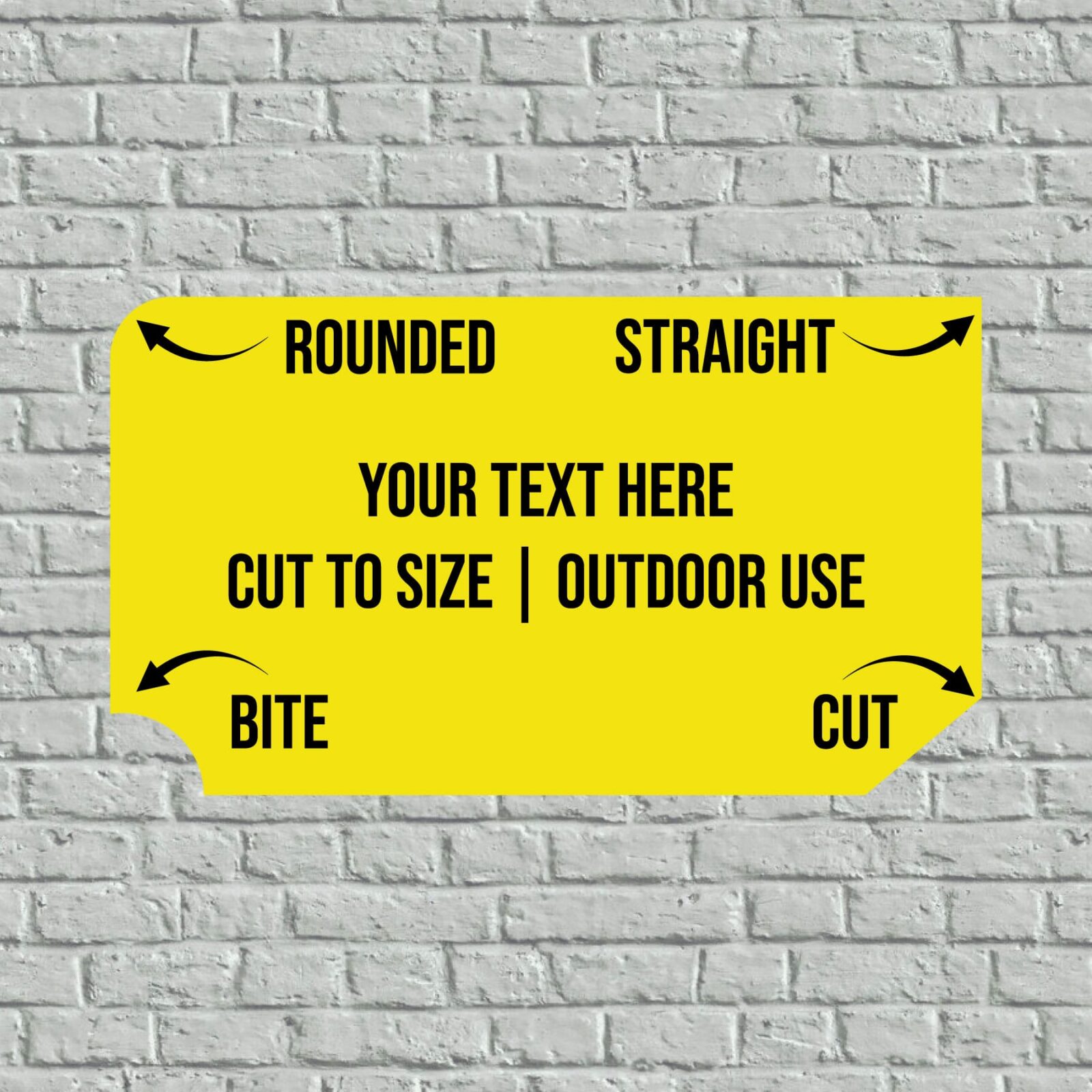 Engraved Plaque for Outdoor Use | Cut to Size Yellow with Black Engraving