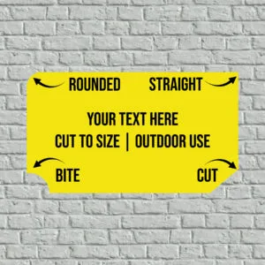 Engraved plaque for outdoor use | cut to size yellow with black engraving