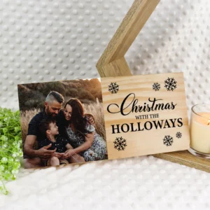 Family christmas wooden photo block