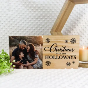 Family Christmas Wooden Photo Block