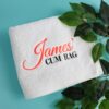 Embroidered Cum or Couchie Rag with Personalised Name
