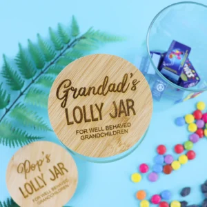 Father's day personalised lolly jar