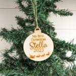 First Christmas Santa Sleigh Ornament