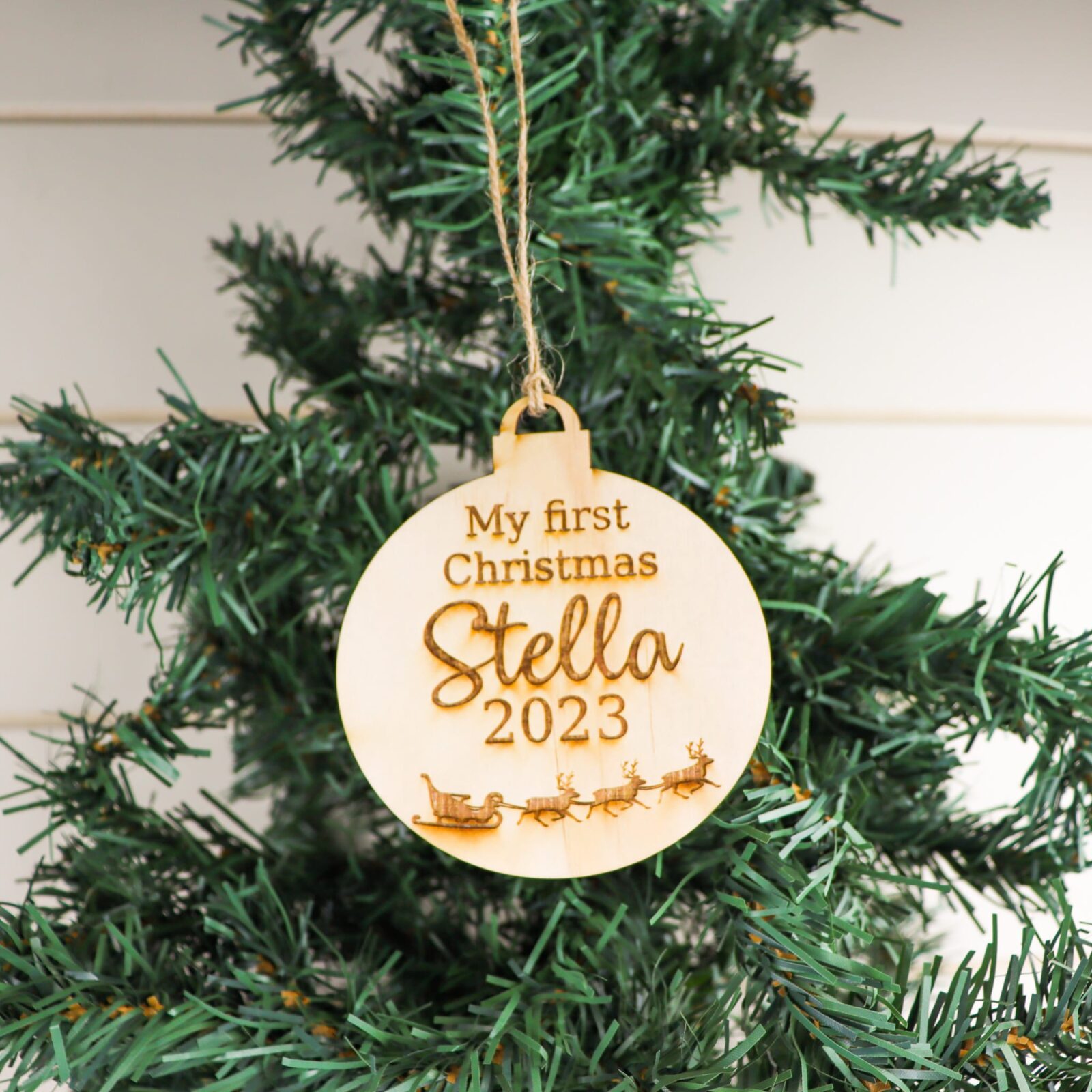 First Christmas Santa Sleigh Ornament