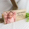 Happy birthday wooden photo block 1 Happy birthday wooden photo block