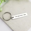 I love you more metal bar keyring