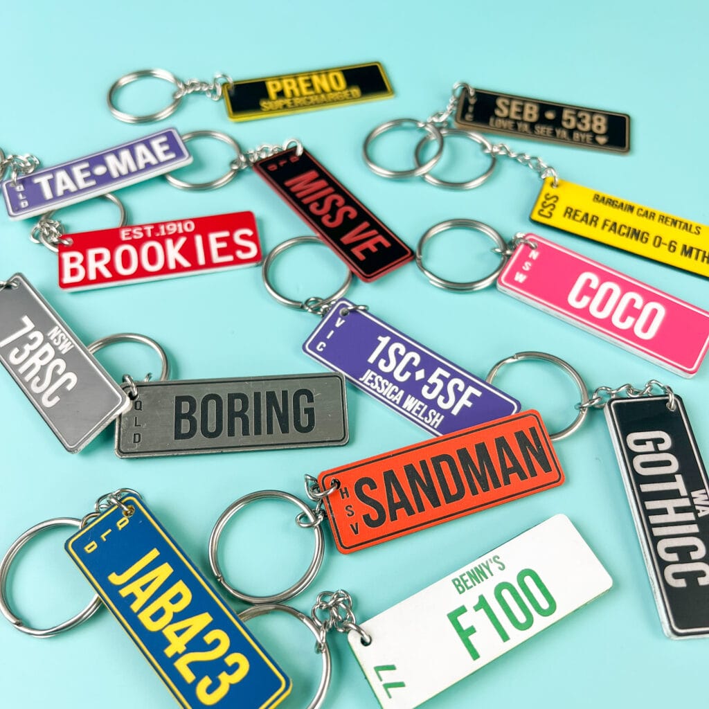 Licence plate key chains and keyrings 2 Personalised licence plate keychain