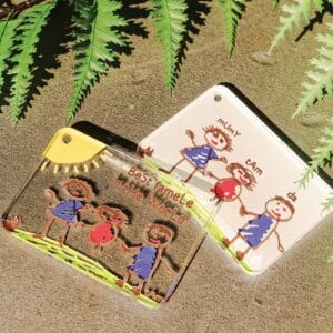 Kids drawing acrylic keychain