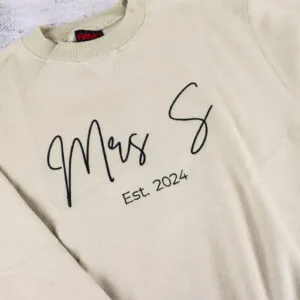 Lovers Embroidered Outline Jumper / Crewneck Sand