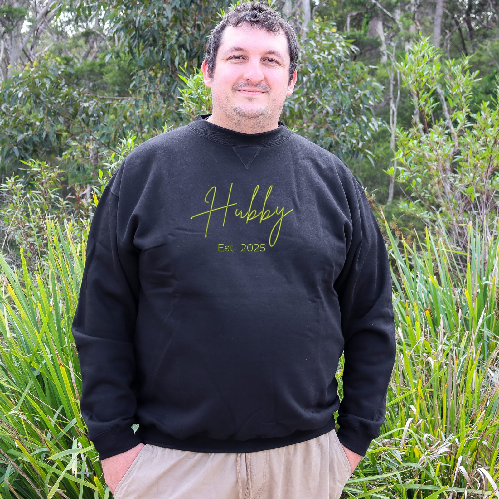 Lovers Embroidered Outline Jumper / Crewneck Black