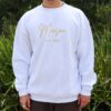 Lovers Embroidered Outline Jumper / Crewneck White
